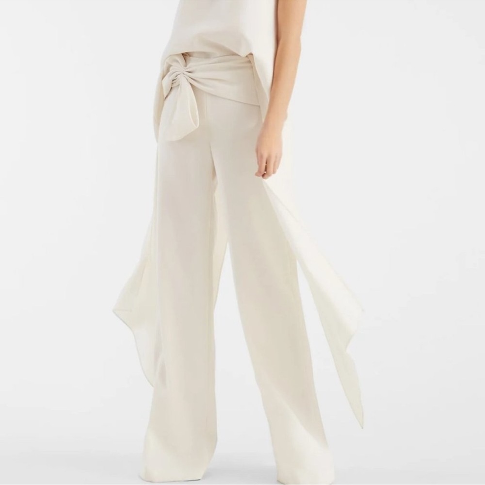 Sachin & Babi Ivory Whitley Flare Leg With Waist Large Bow Detail Pants -Reemoly - Picture 4 of 16